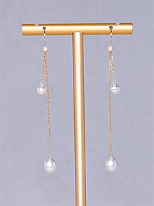  Long Dangle Pearl Earrings