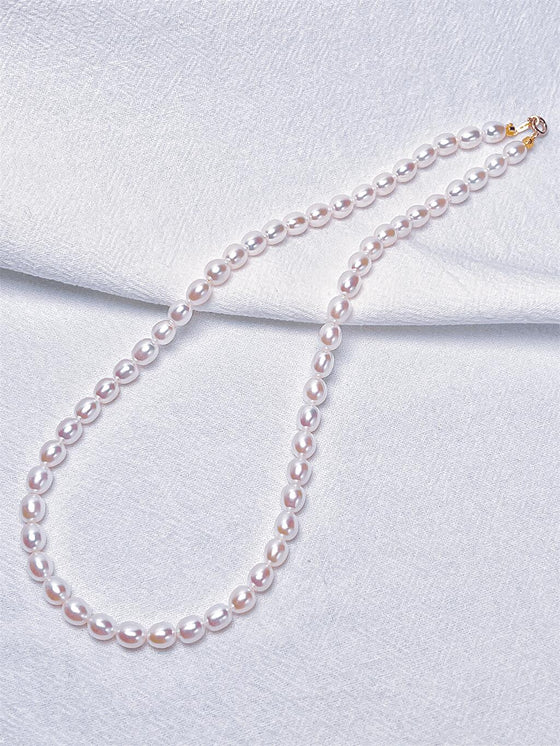 Rice Pearl Necklace in 14K Gold Filled (5mm)
