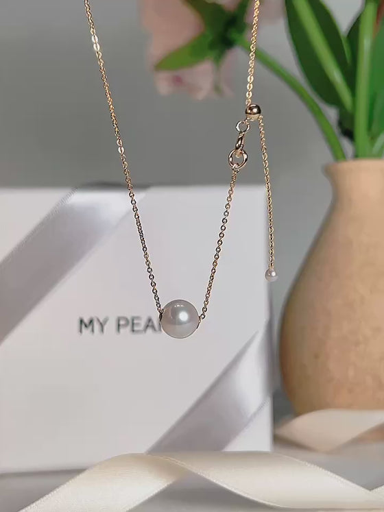 Single Floating Pearl Necklace for Wedding