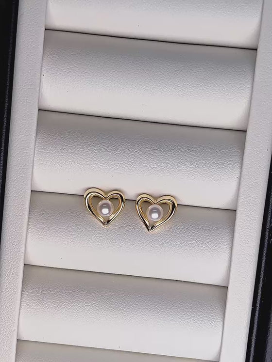 Pearl Heart Earrings for Brides