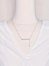 6mm Freshwater Pearl Bar Necklace in 14K Gold Filled on Model