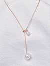 9.5mm and 6mm Freshwater Pearl Lariat Necklace in 14K Gold Filled