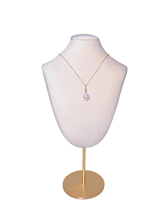 Front of 9mm Single Freshwater Pearl Pendant in 14K Gold Filled