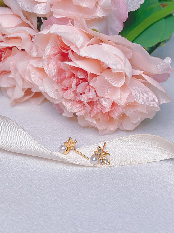 Pearl Bee Earrings for Wedding