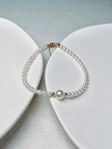  Danity Pearl Bracelet in14K Gold Filled (6.5mm and 3.5mm)