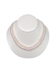  Double Strand Freshwater Pearl Necklace in 18 Karat Gold