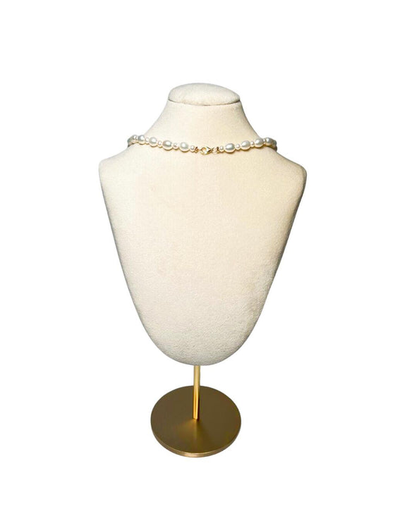 Back of Freshwater Pearl Necklace in Alternating Sizes 3.5mm and 5.5mm in 14K Gold Filled