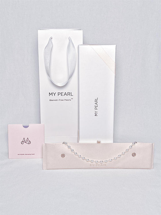 Complete Packaging of Freshwater Pearl Necklace in Alternating Sizes 3.5mm and 5.5mm in 14K Gold Filled