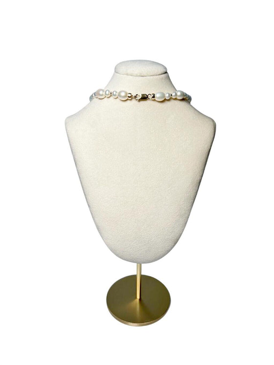 Back of Freshwater Pearl Statement Necklace 5.5mm and 8.5mm in 14K Gold Filled