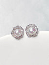 Pearl Flower Earrings Studs for Wedding