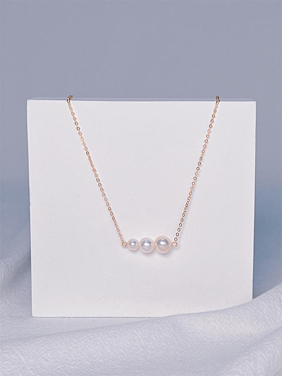 Bridal Three Pearl Necklace