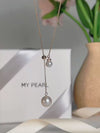 Video of 9.5mm and 6mm Freshwater Pearl Lariat Necklace in 14K Gold Filled