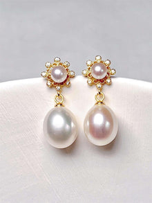  Gold Pearl Drop Earrings Wedding
