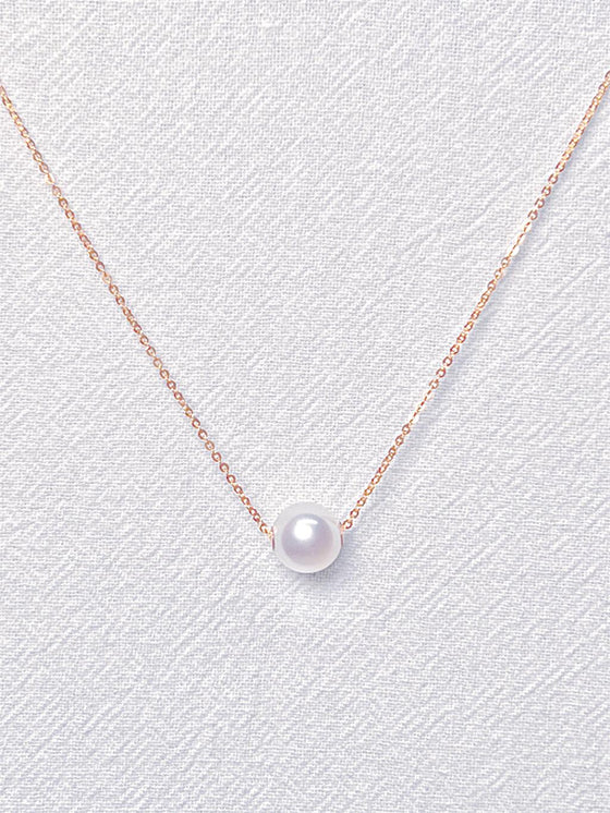 Single Floating Pearl Necklace for Wedding